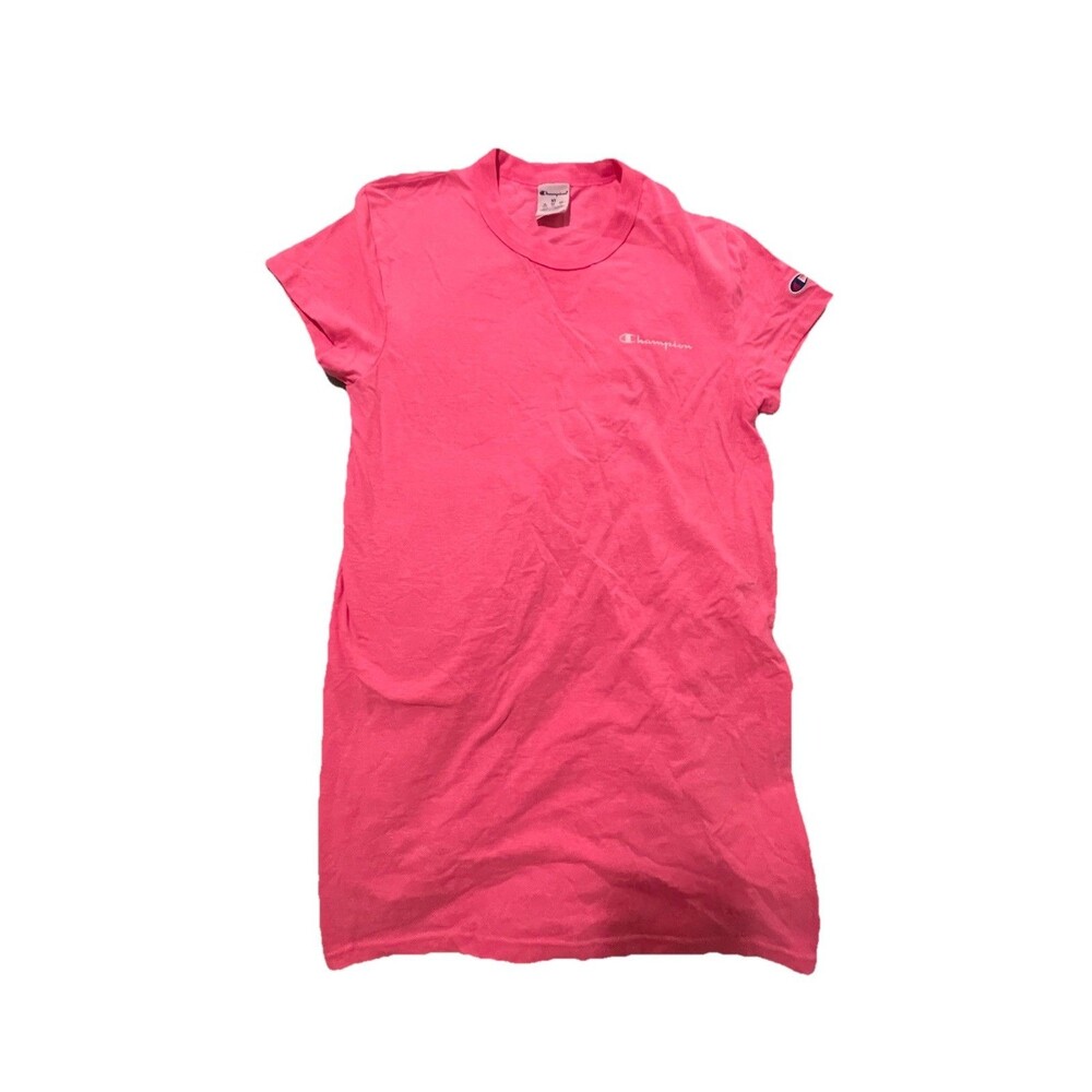 CHAMPION Jersey Short Sleeve T-Shirt Dress Women XS Joyful Pink